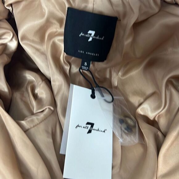 7 For All Mankind Vegan Faux Leather Trench Belted Coat NWT S - Picture 10 of 16